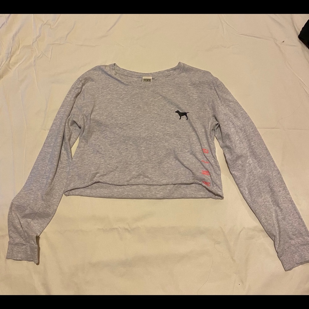 Grey “pink” crop top